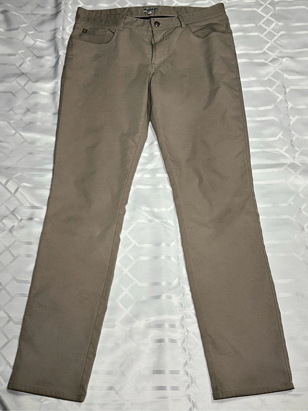 Peter Millar Ultimate Sateen Five-Pocket Pant Mens Brown Chino Pants 34x32